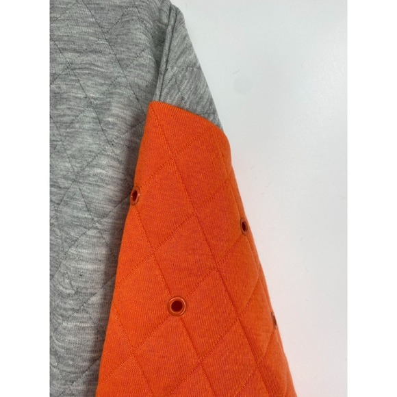 English Rose Quilted Sweatshirt Grey Orange Colorblock Pullover Modern NWT Sz L - Picture 4 of 5